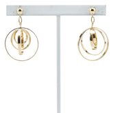 K18YG イエローゴールド サークル スイング スタッド ピアス レディース 【中古】